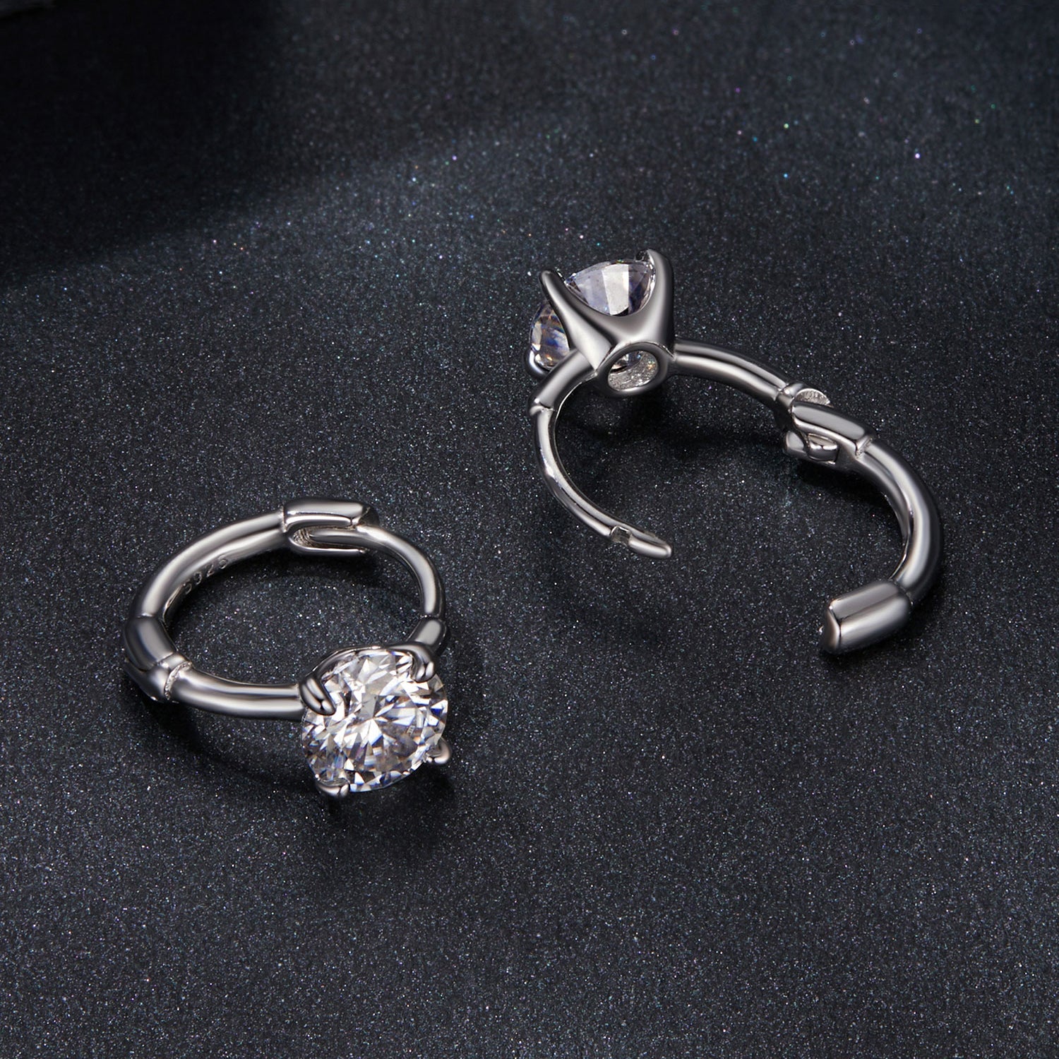 925 Sterling Silver & White Gold Plated 0.5 Carat Moissanite Earrings for Women