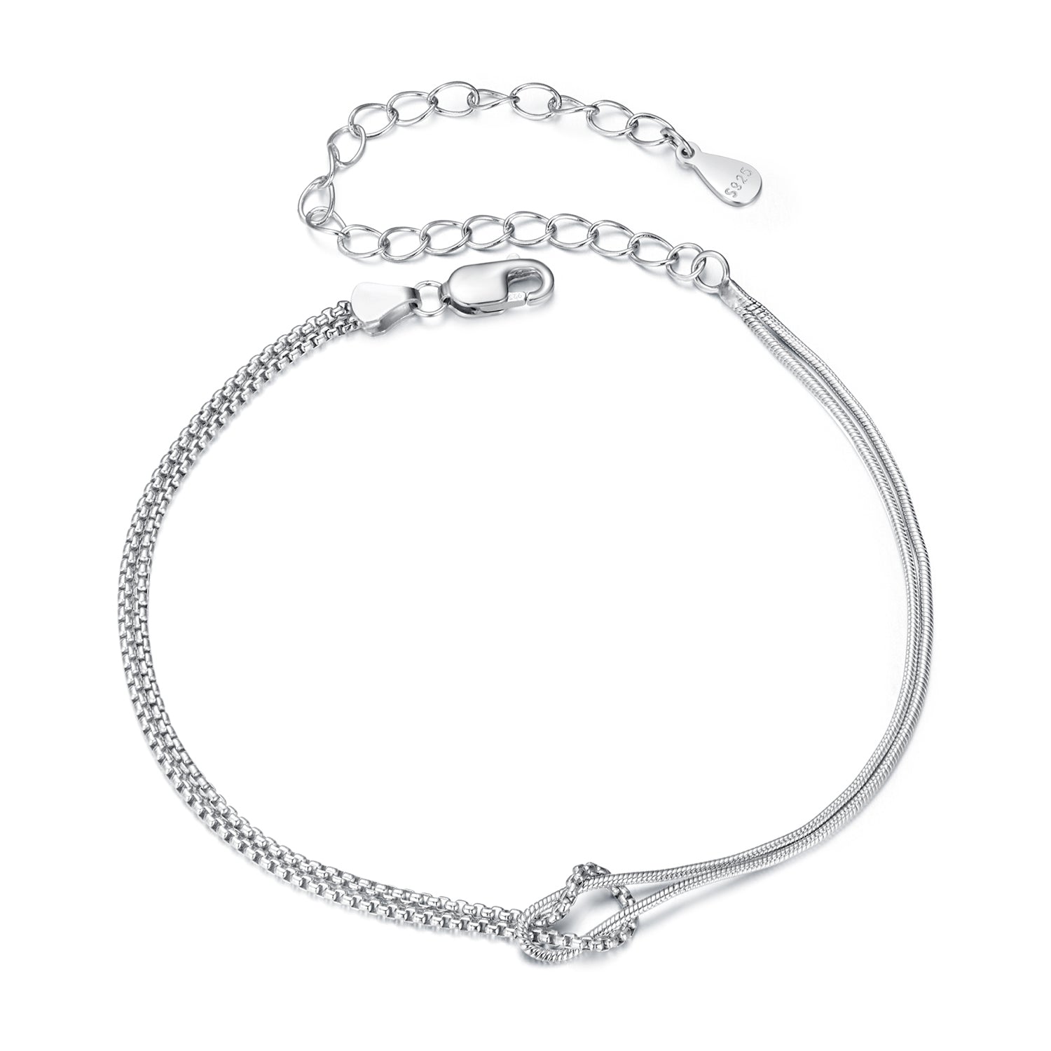 925 Sterling Silver & Plated White Gold Bracelet for Women