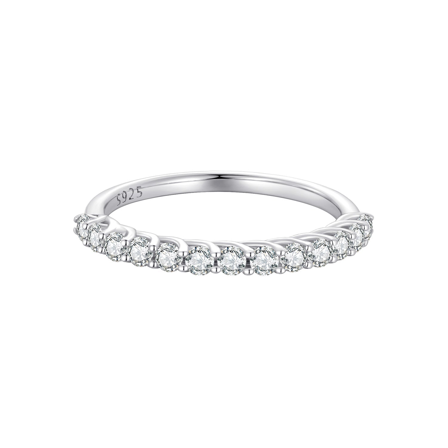 925 Sterling Silver Moissanite 0.03ct Ring Size 6A for Women