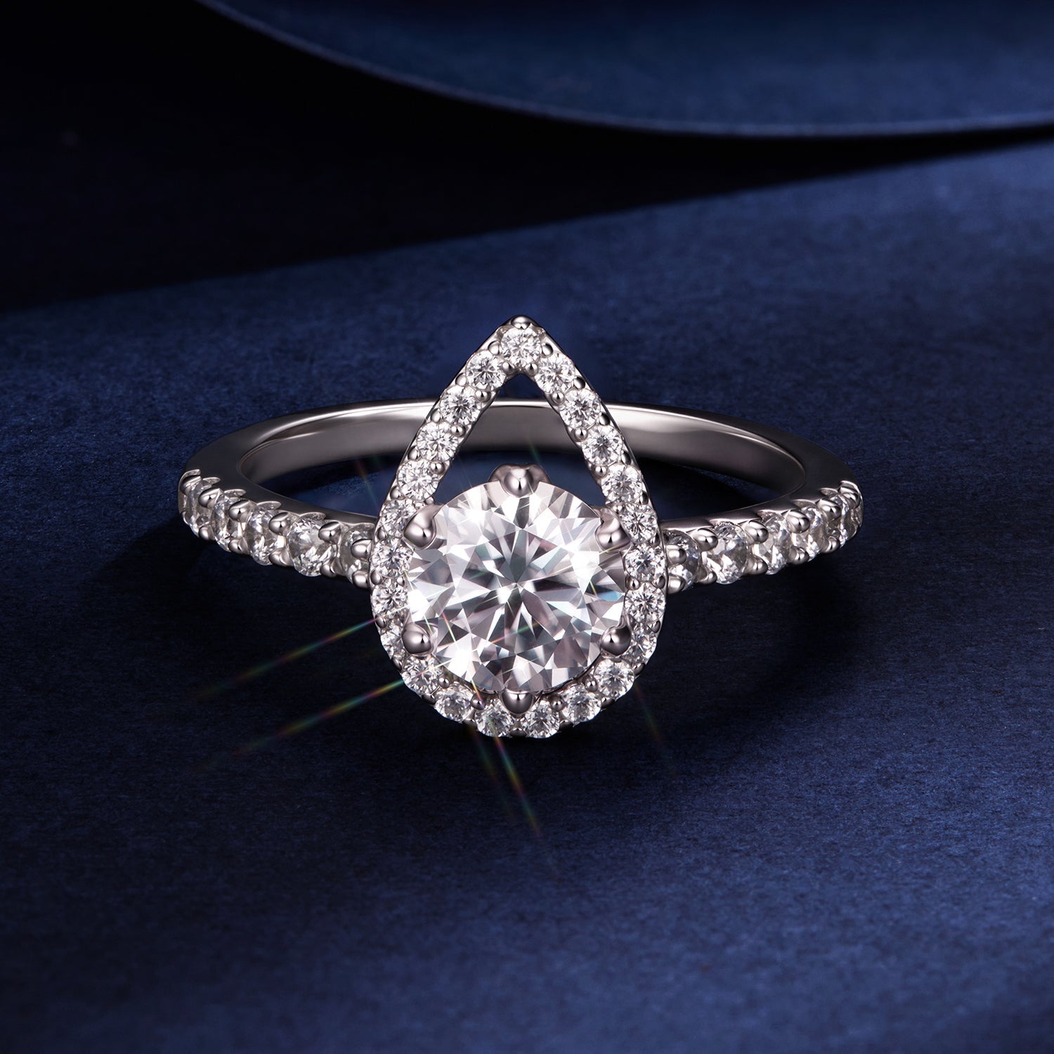 925 Sterling Silver Moissanite 1 Carat Pendant Ring Size 6 for Women
