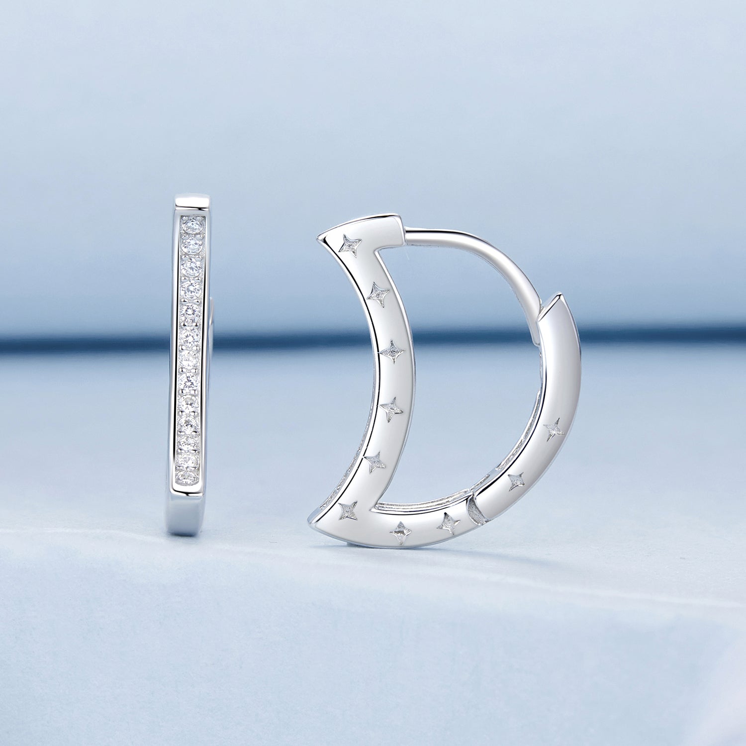 925 Sterling Silver Pave Setting CZ White Gold Plated Earrings for Women