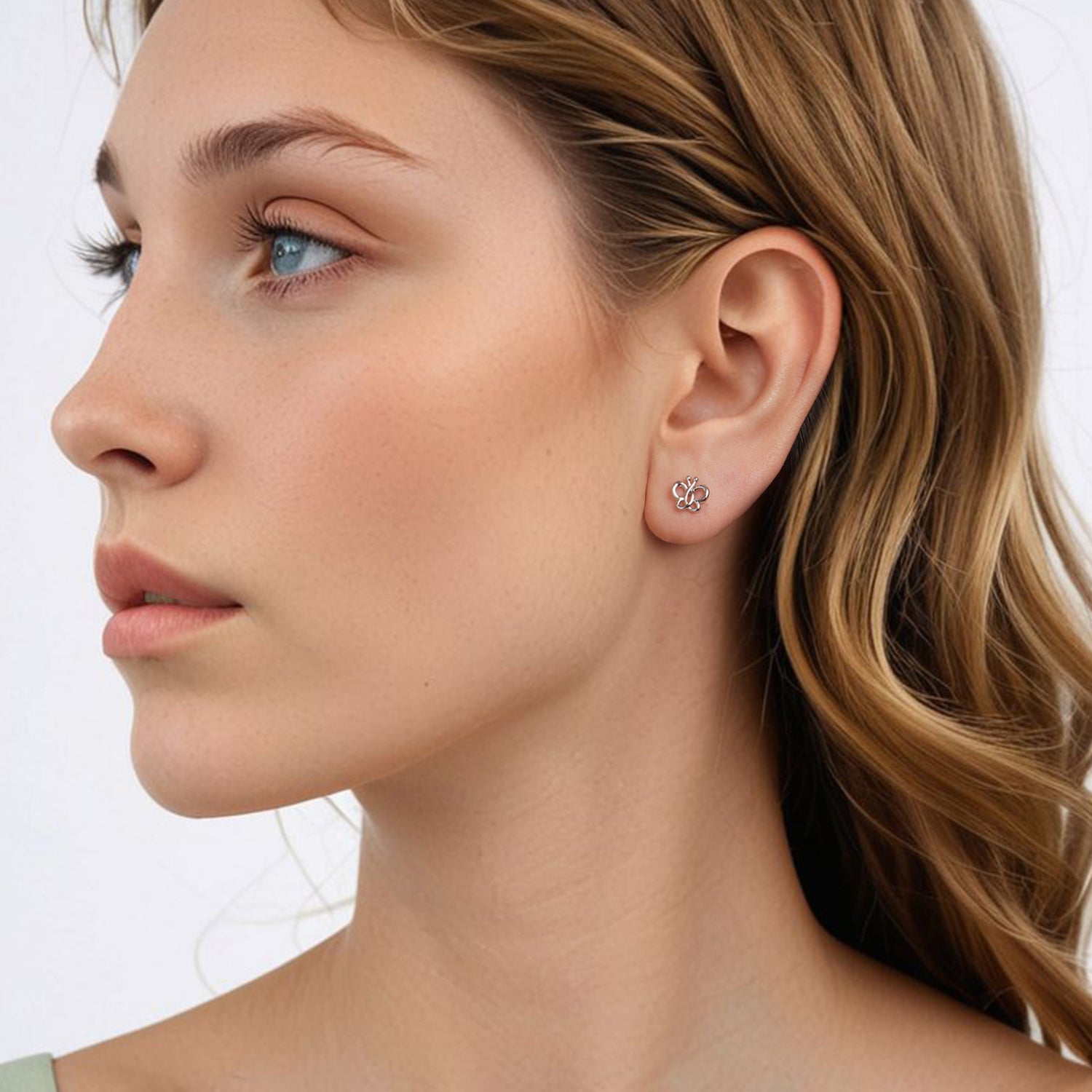925 Sterling Silver Plated White Gold Earrings
