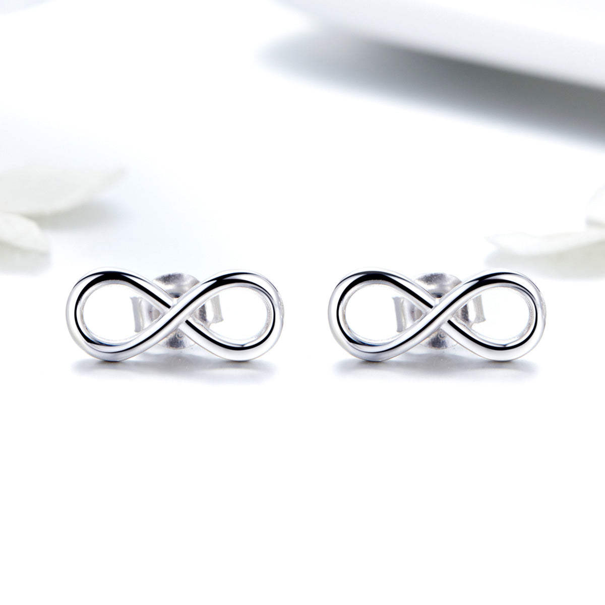 925 Sterling Silver Earrings for Women - 0.6*1.3 cm, Plated Platinum