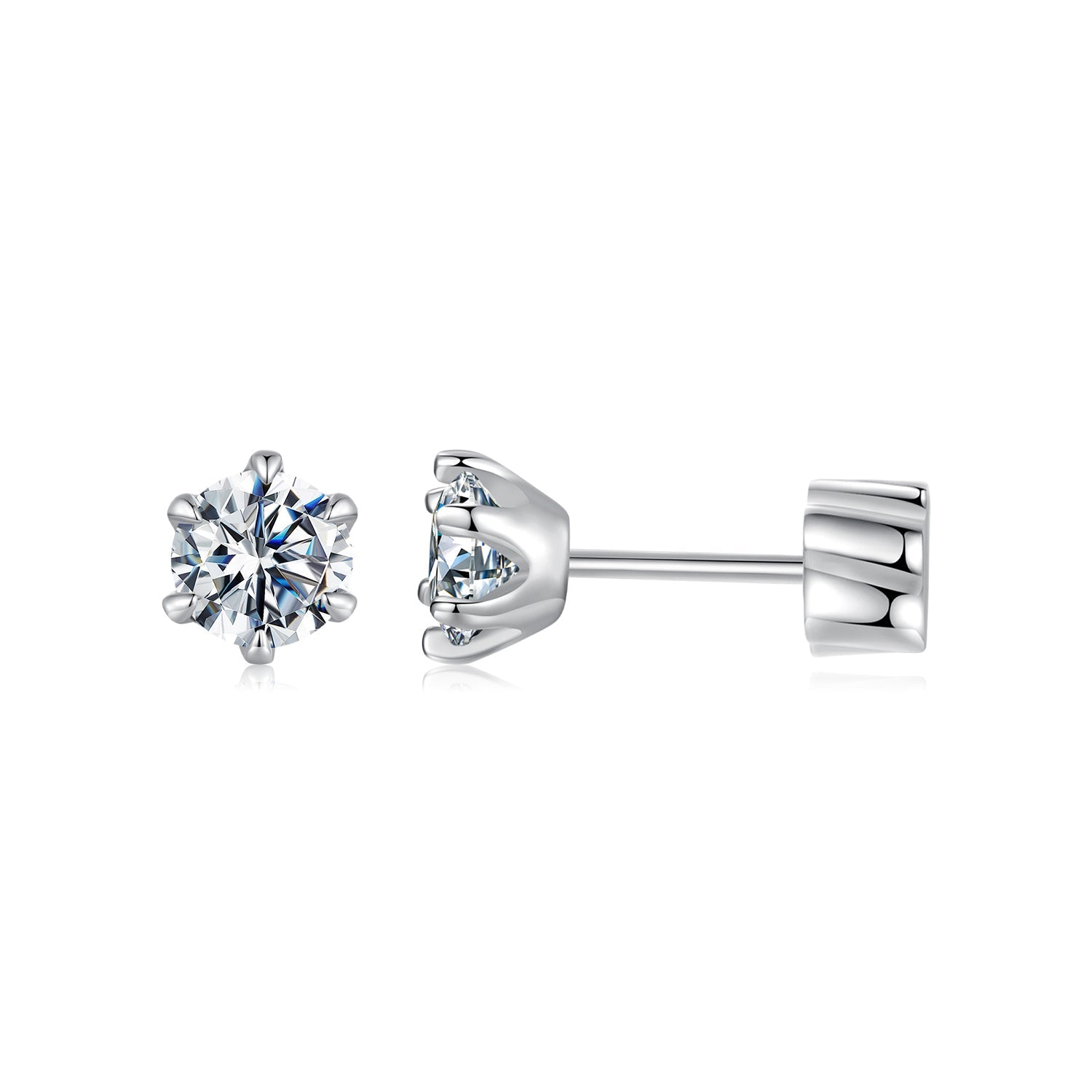 925 Sterling Silver 0.5 Carat Moissanite Earrings for Women