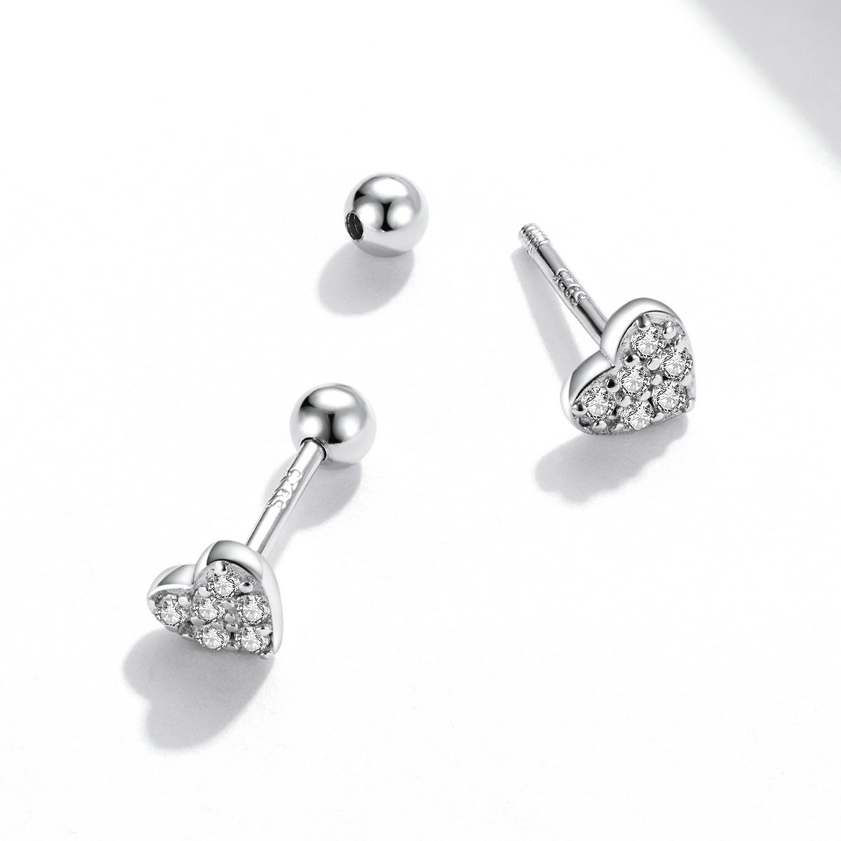 925 Sterling Silver Earrings with Pavé Setting CZ