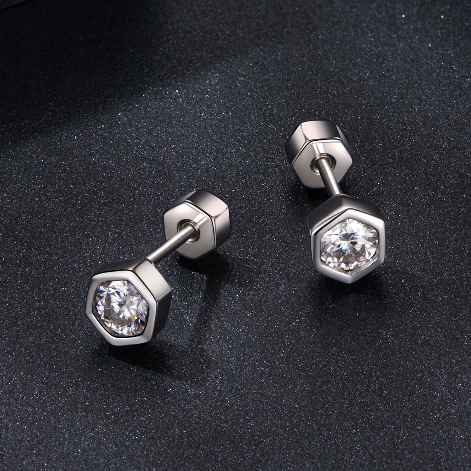 925 Sterling Silver 0.3 Carat Moissanite Earrings for Women