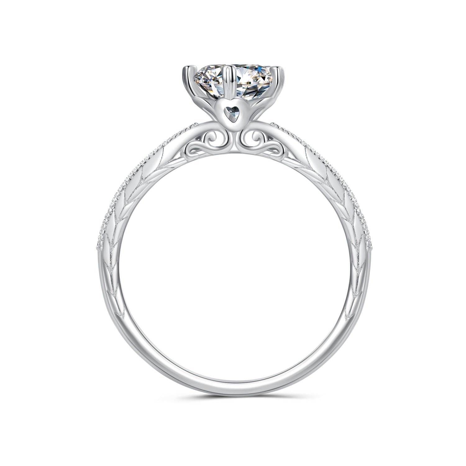 925 Sterling Silver Moissanite 0.8ct Ring Size 6 for Women