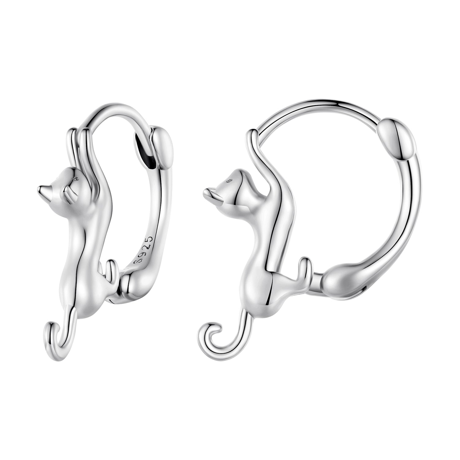 925 Sterling Silver Plated Gold Earrings Size 1.8cm for Women
