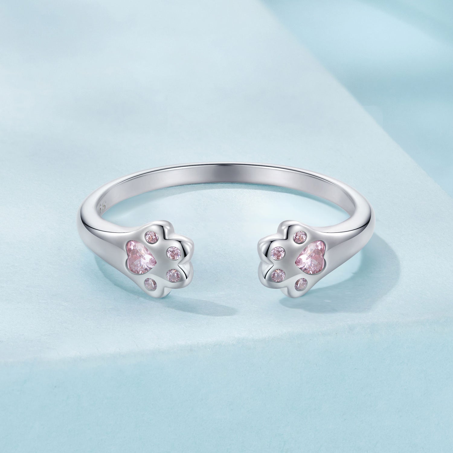 925 Sterling Silver White Gold Plated Pavé Setting CZ Ring