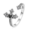 925 Sterling Silver Pavé Setting CZ Oxidized Silver Ring