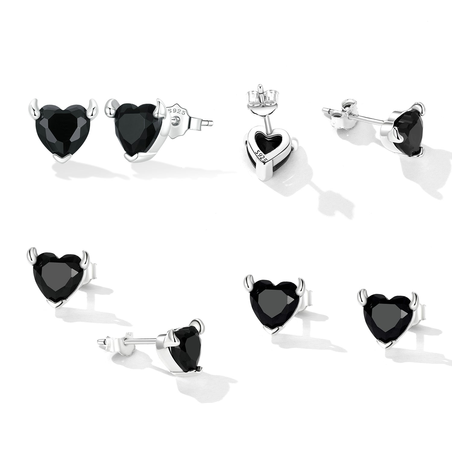 925 Sterling Silver Oxidized CZ Earrings for Women