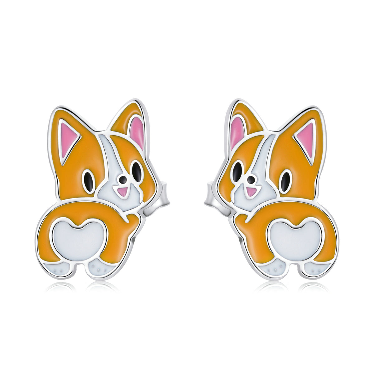 S925 Sterling Silver Oxidized Enamel Earrings