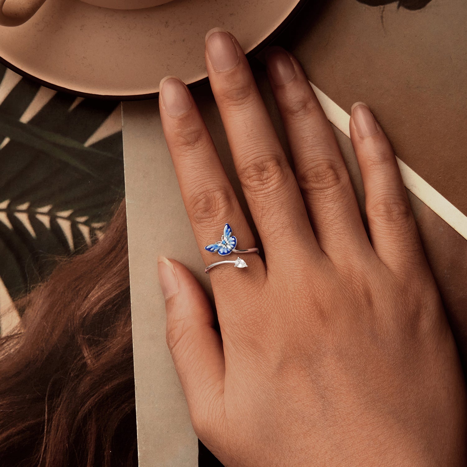 925 Sterling Silver Enamel White Gold Plated Pendant 0.8*1.2cm for Rings
