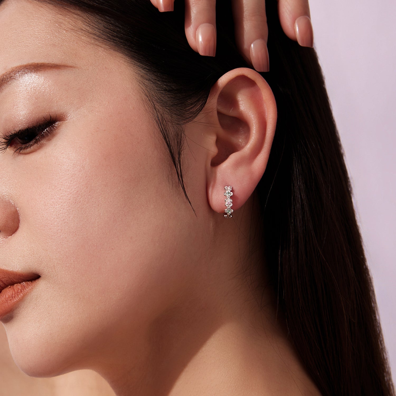 925 Sterling Silver Earrings with CZ and White Gold Plating
