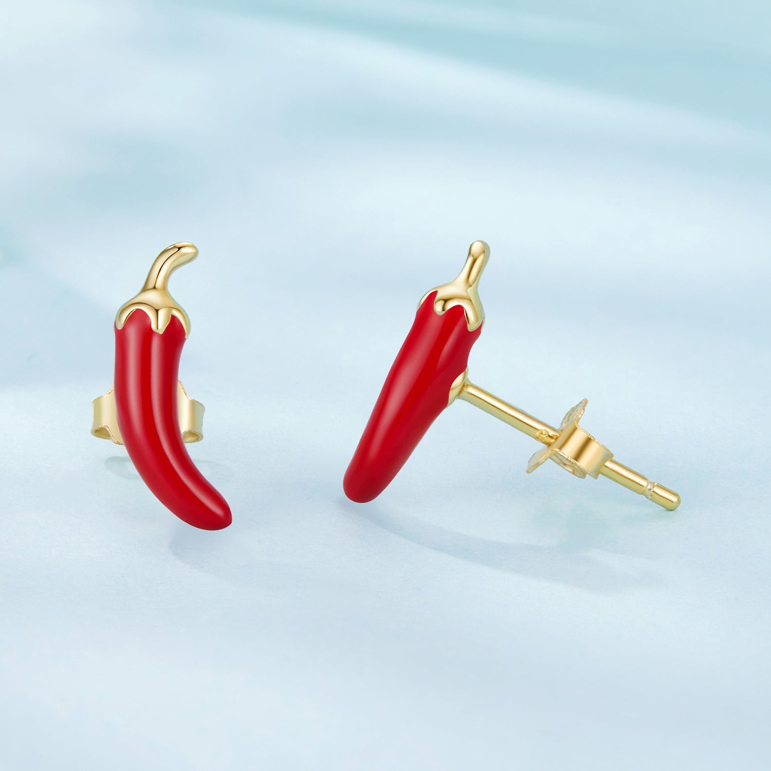 925 Sterling Silver Gold Plated Enamel Earrings for Women