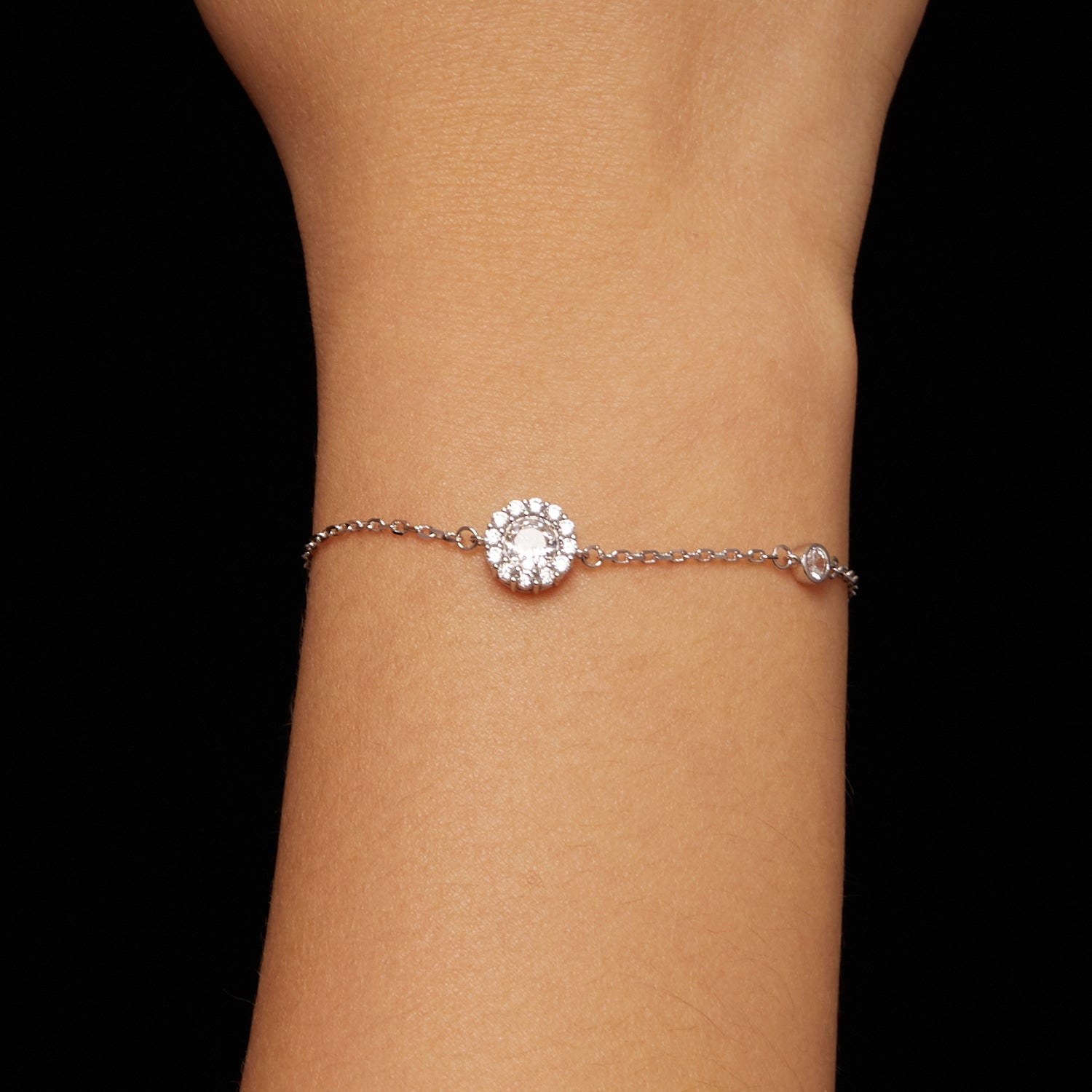 925 Sterling Silver Moissanite 0.5ct Bracelet with Pavé Setting for Women