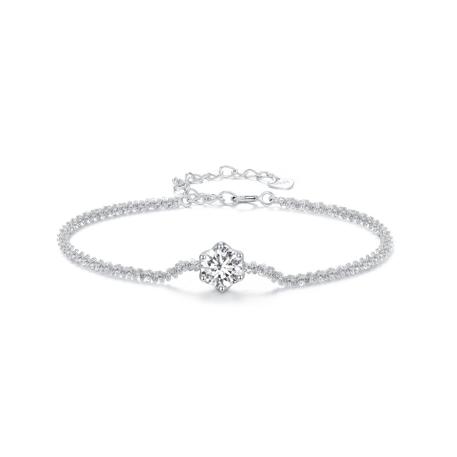 925 Sterling Silver 1 Carat Moissanite Bracelet for Women