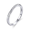 925 Sterling Silver Pavé Set CZ Platinum Plated Ring Size 6 for Women
