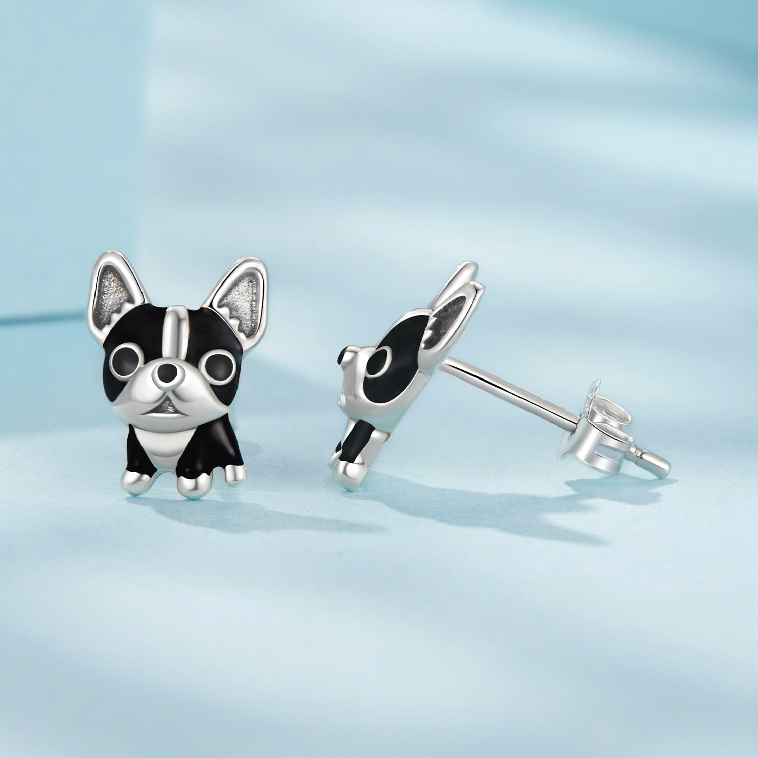925 Sterling Silver Oxidized Enamel Earrings for Women