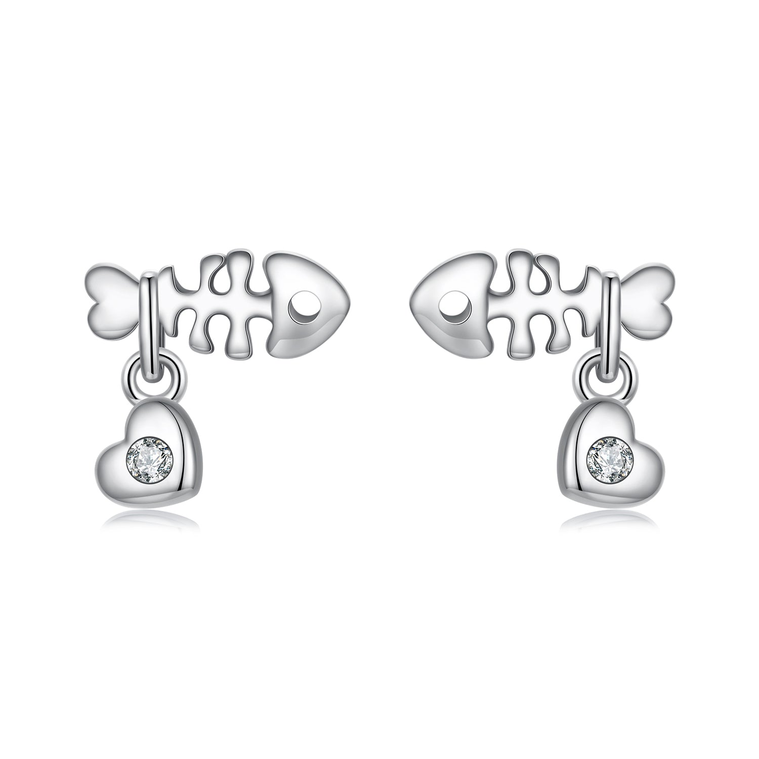 925 Sterling Silver Earrings with Pavé Setting CZ in Oxidized Silver