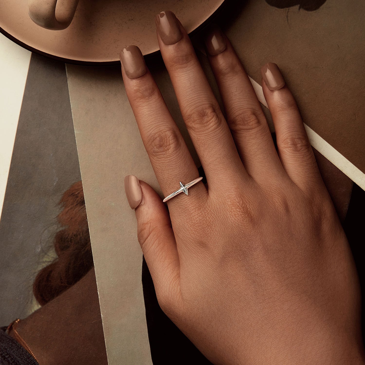 925 Sterling Silver Oxidized Silver 0.12cm Ring for Men