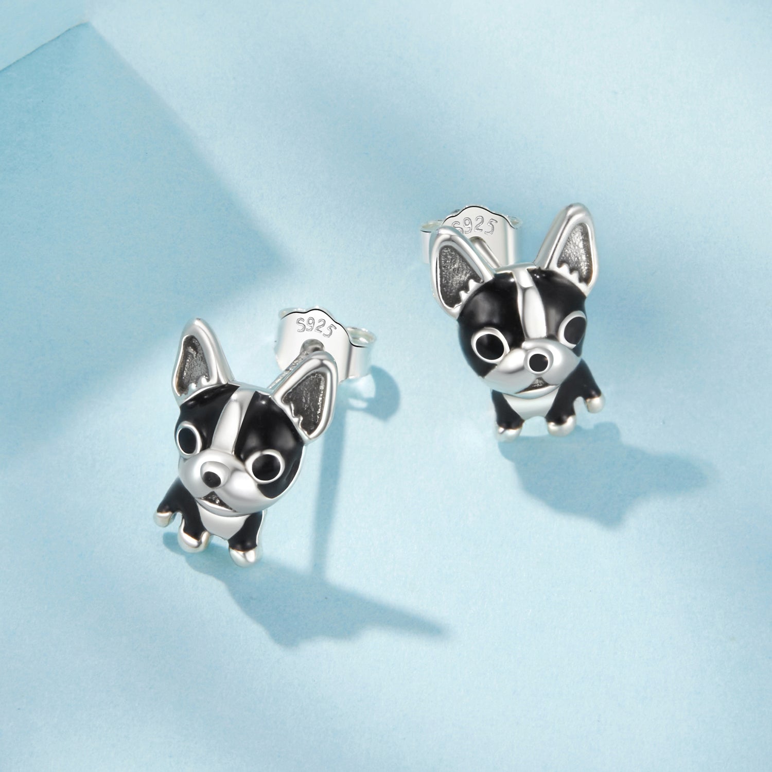 925 Sterling Silver Oxidized Enamel Earrings for Women
