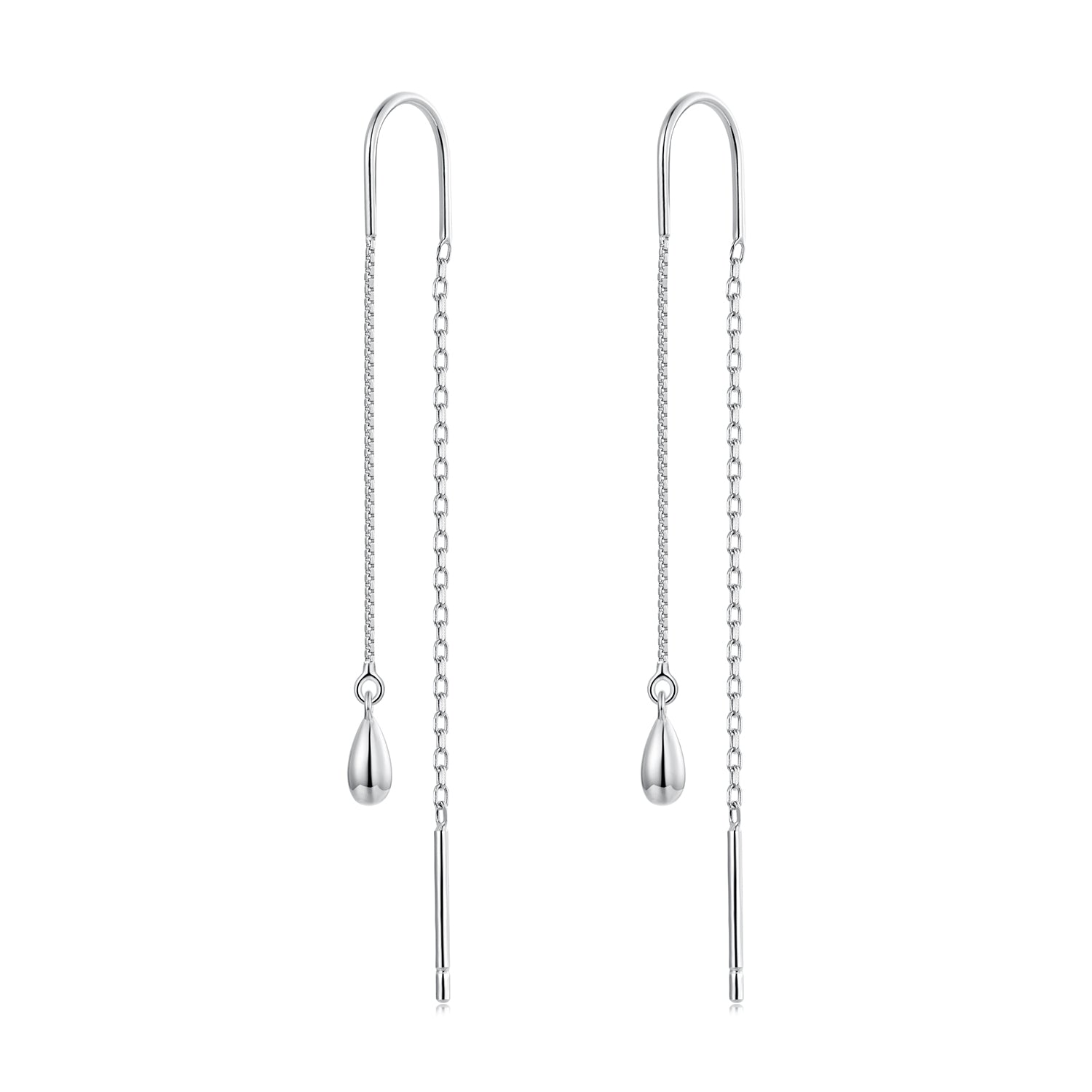 925 Sterling Silver Plated White Gold Water Droplet Earrings for Women