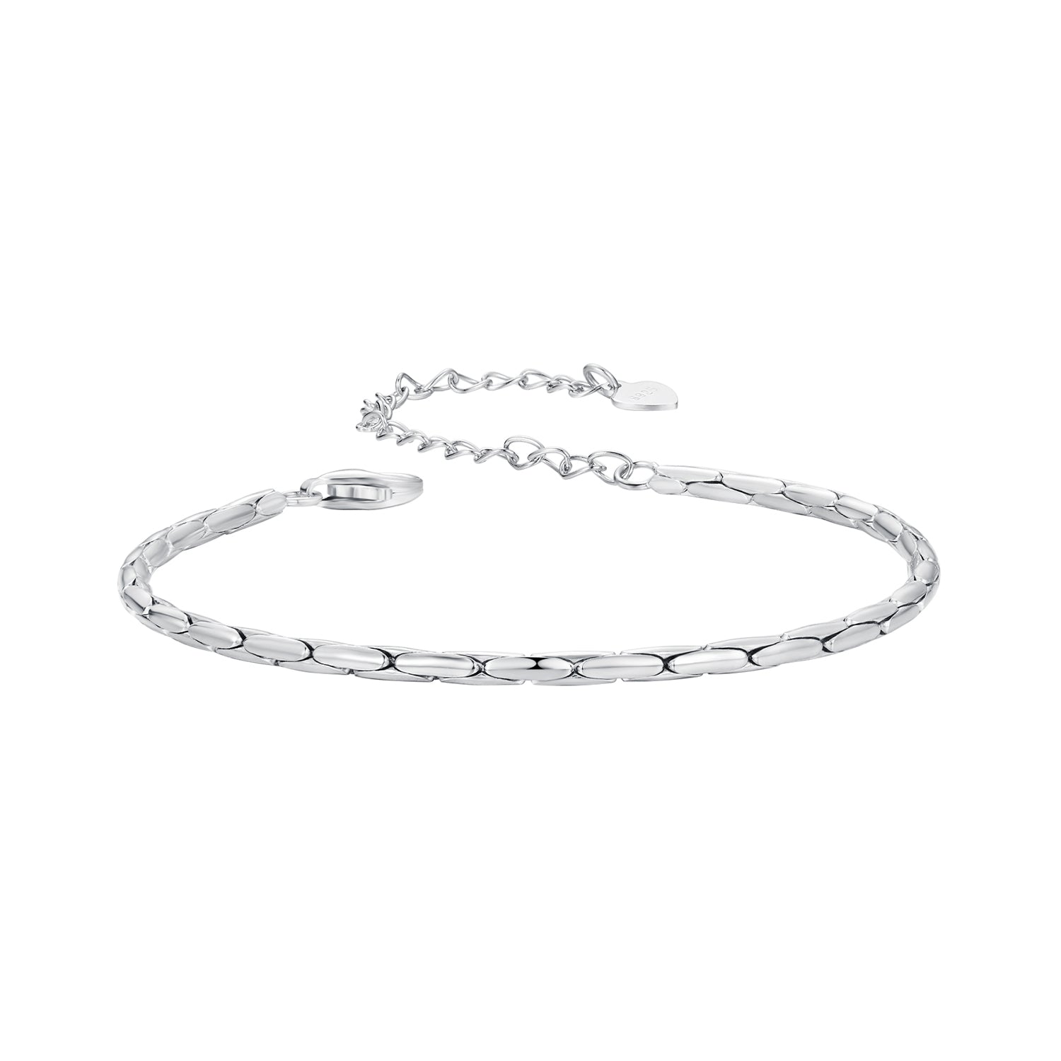 925 Sterling Silver + White Gold Plated Bracelet