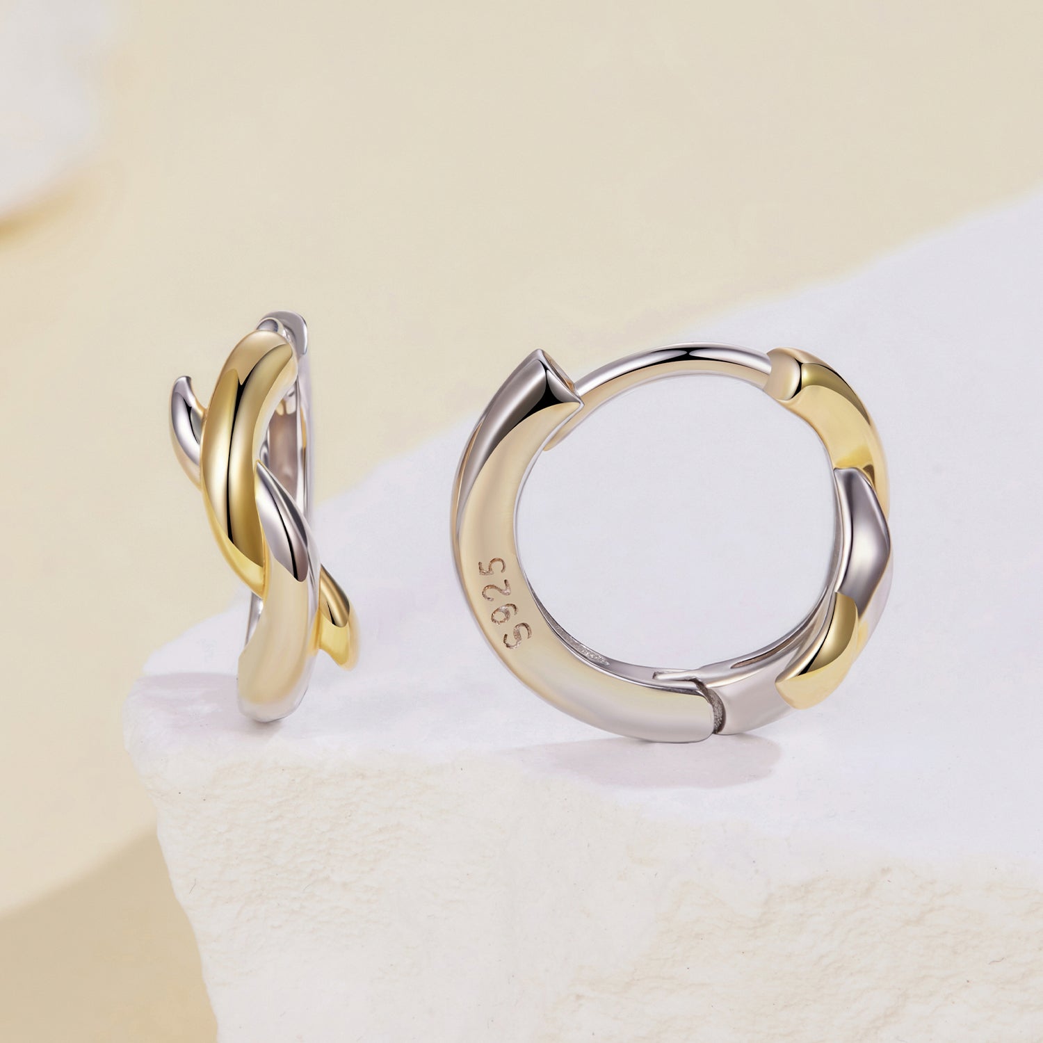 925 Sterling Silver White Gold Plated Earrings