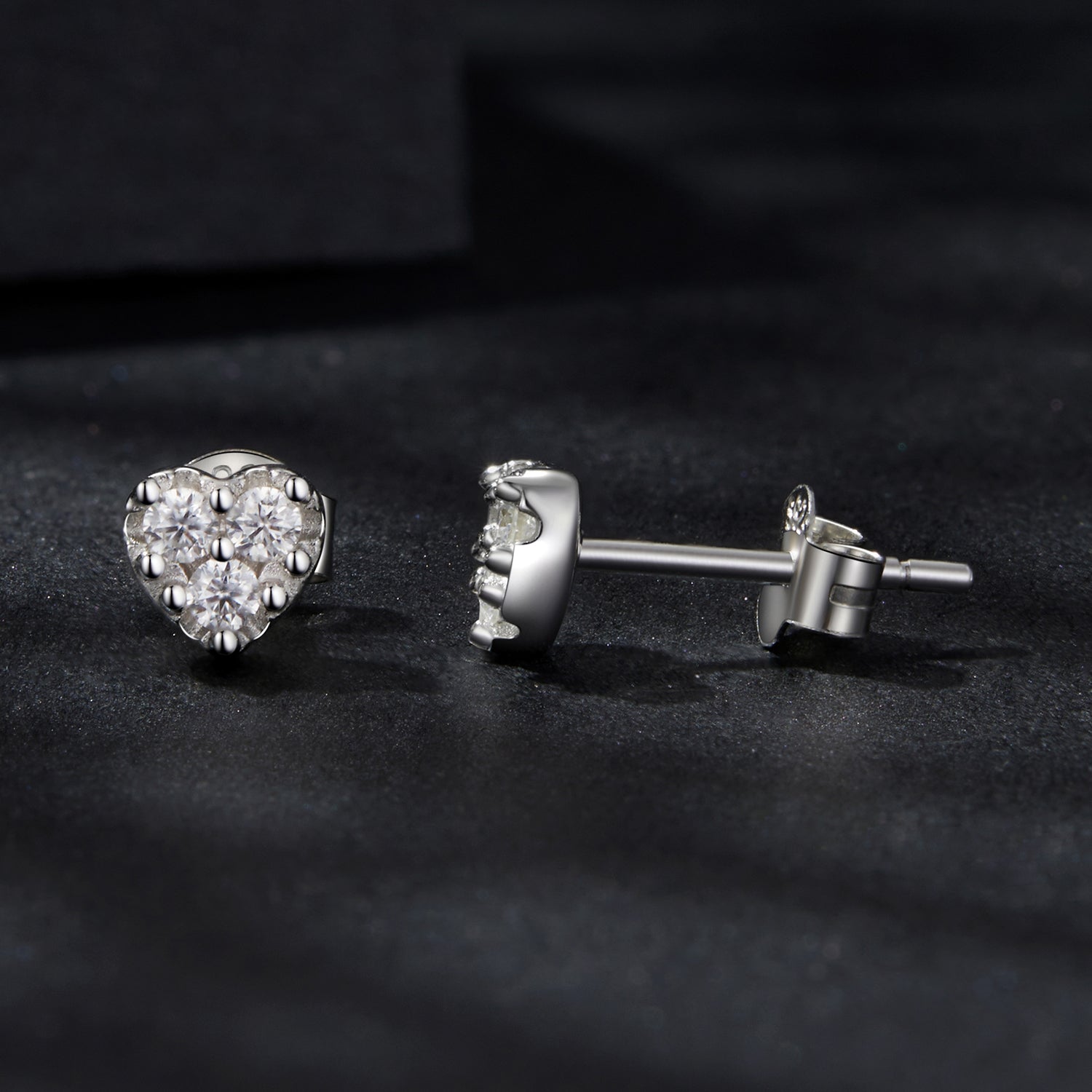 925 Sterling Silver Moissanite 0.03 Carat Earrings for Women