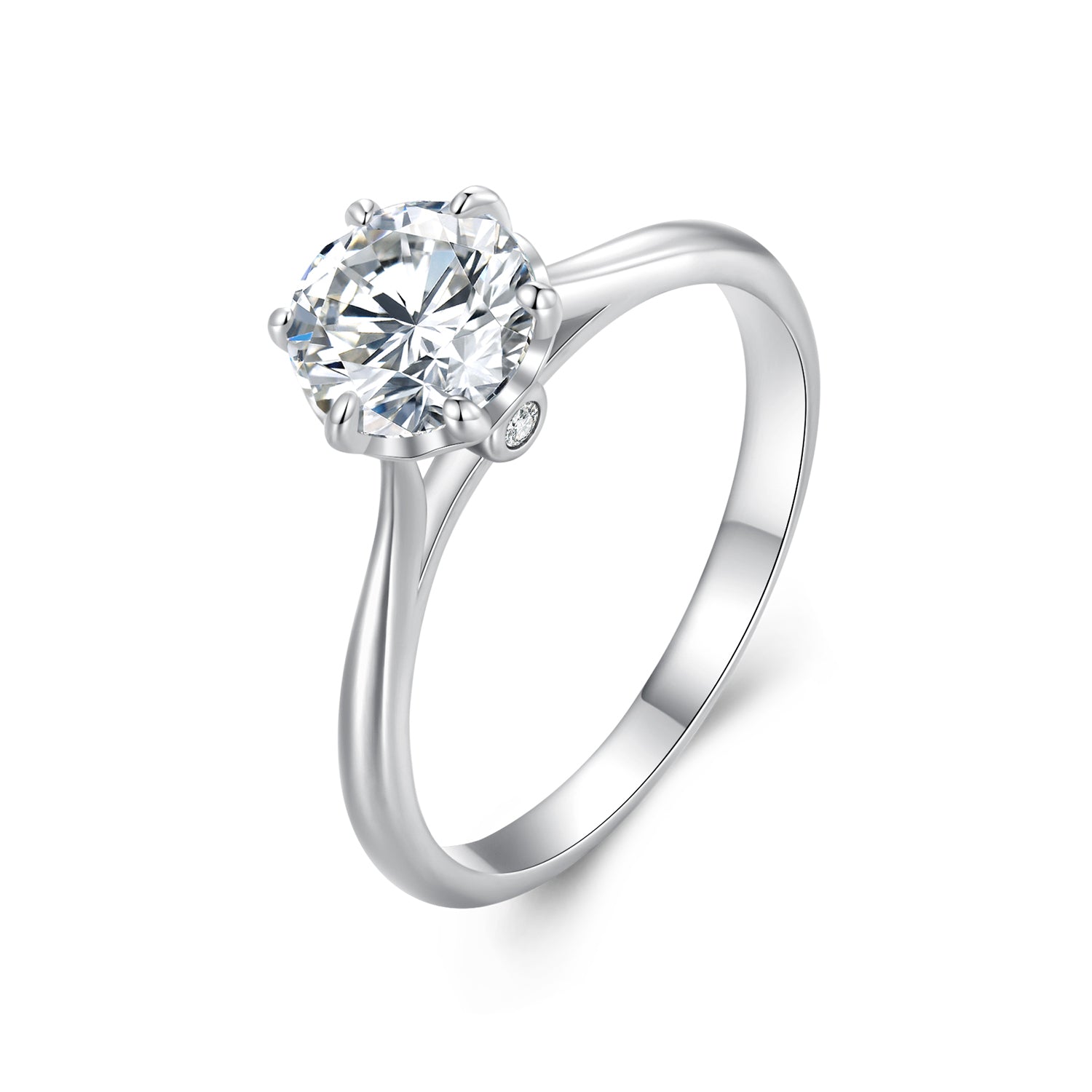 925 Sterling Silver Moissanite 1 Carat Ring Size 6 for Women
