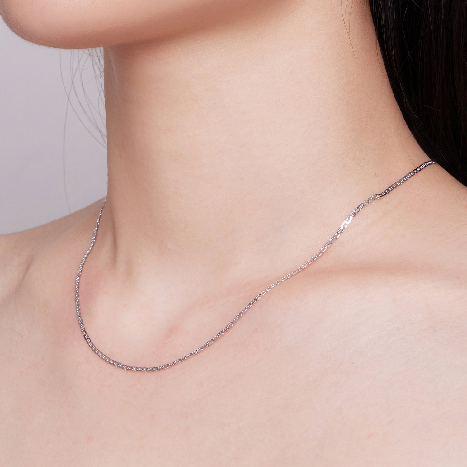 925 Sterling Silver Plated Platinum 45cm Necklace