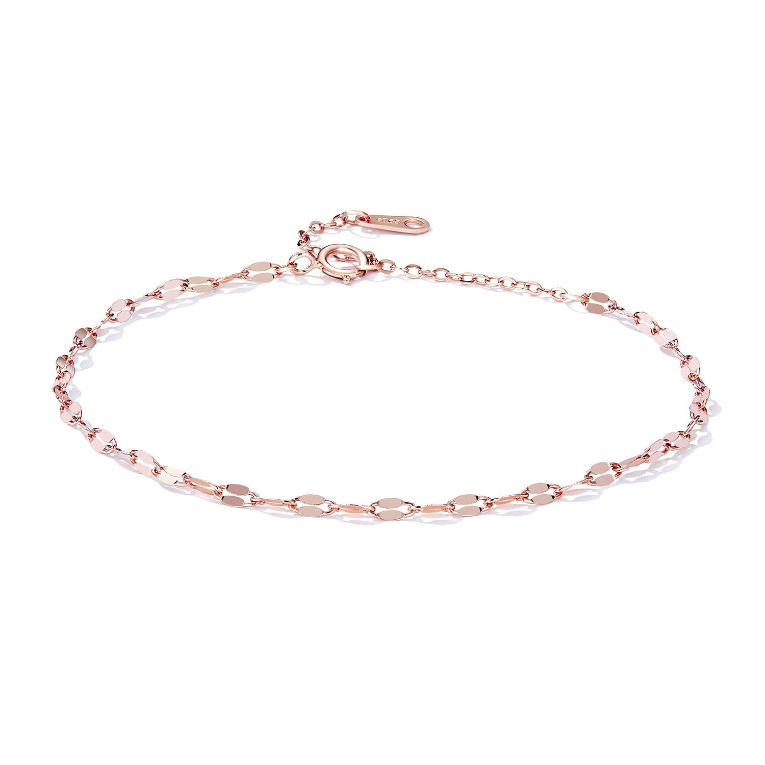 925 Sterling Silver Adjustable Rose Gold Bracelet for Women