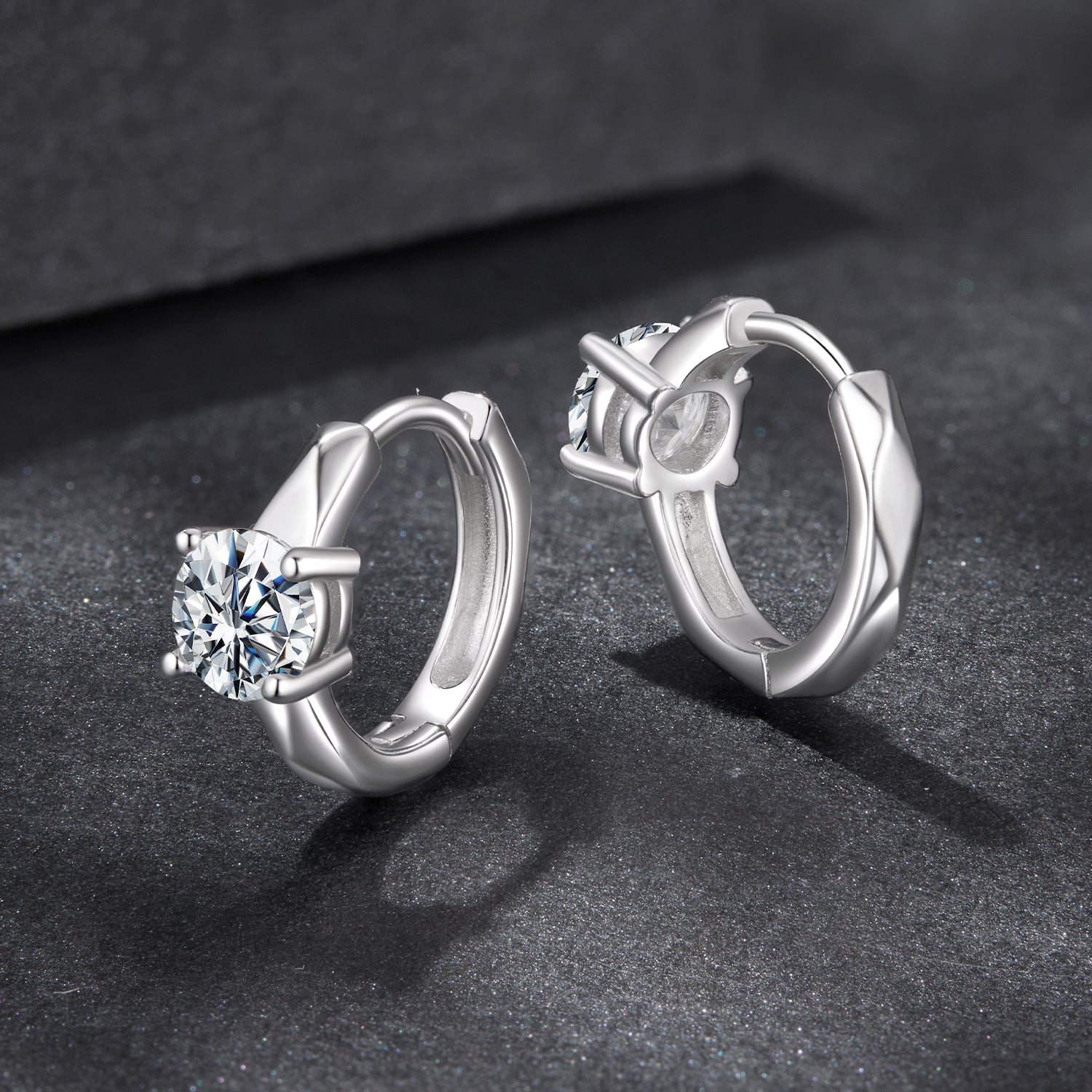 925 Sterling Silver Moissanite 0.50 Carat Earrings for Women