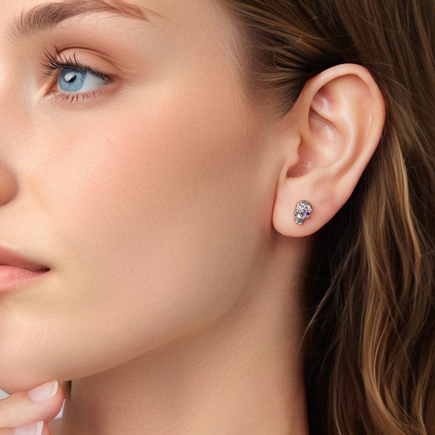 925 Sterling Silver Earrings with Oxidized Finish and CZ Stones