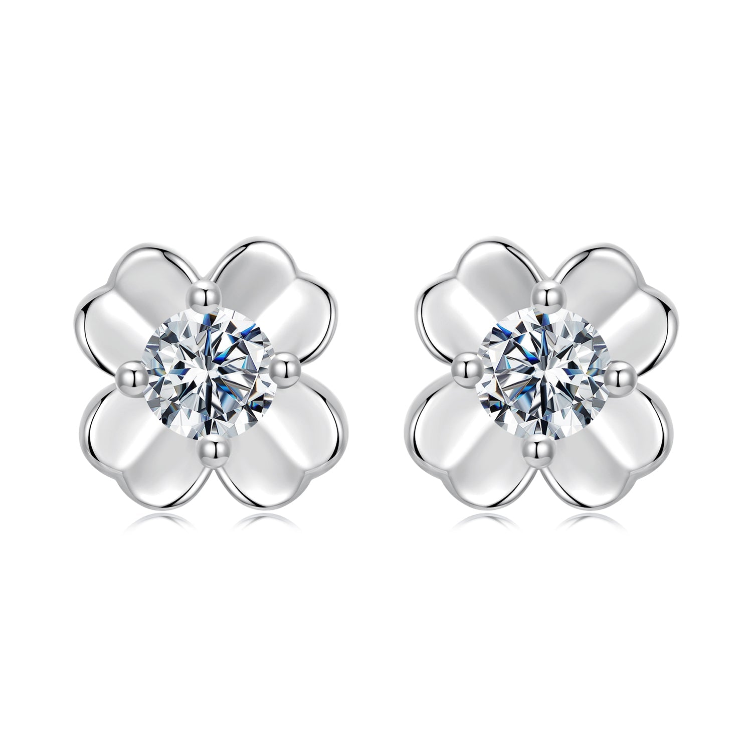 925 Sterling Silver Moissanite Earrings 0.6cm for Women