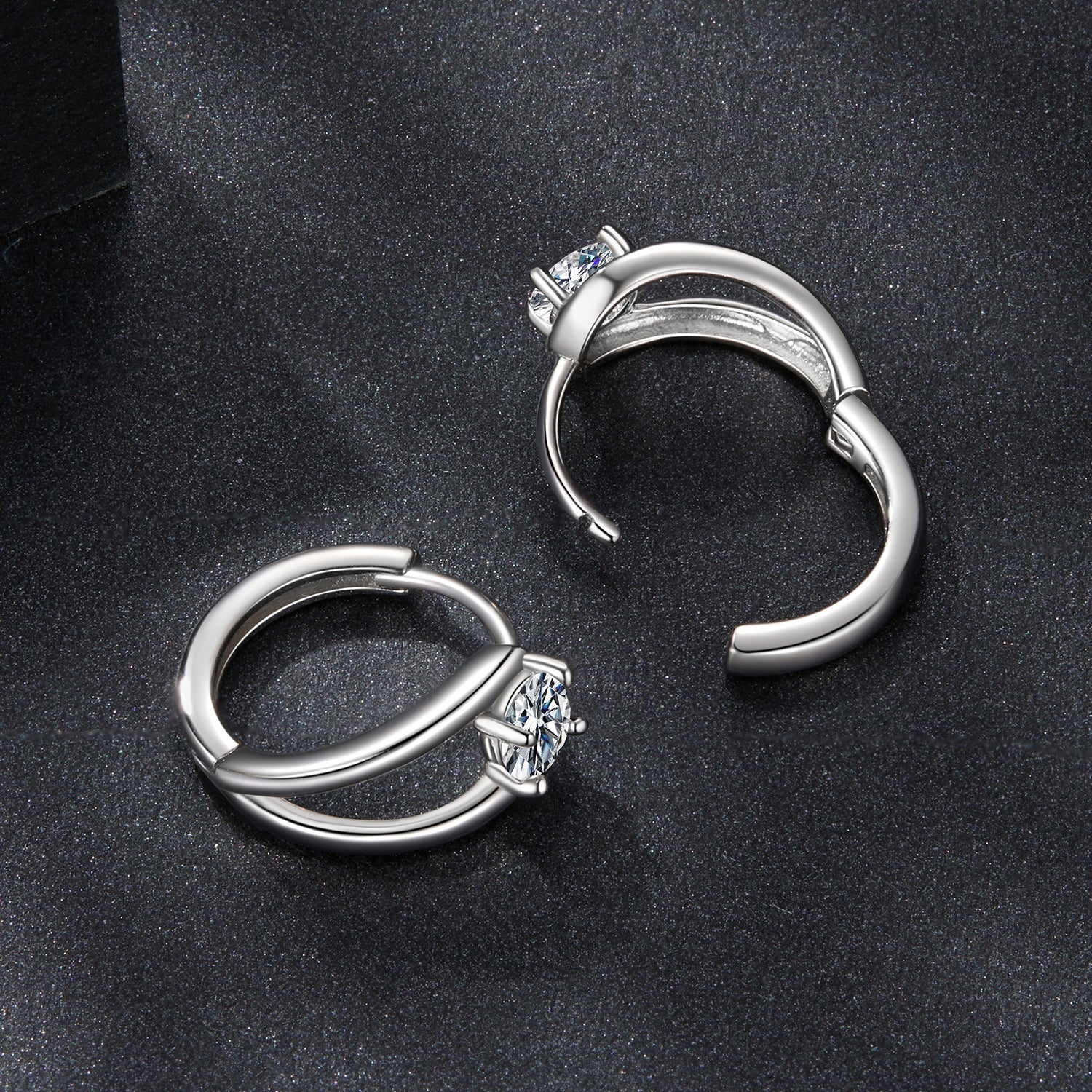 925 Sterling Silver 0.40 Carat Moissanite Earrings for Women