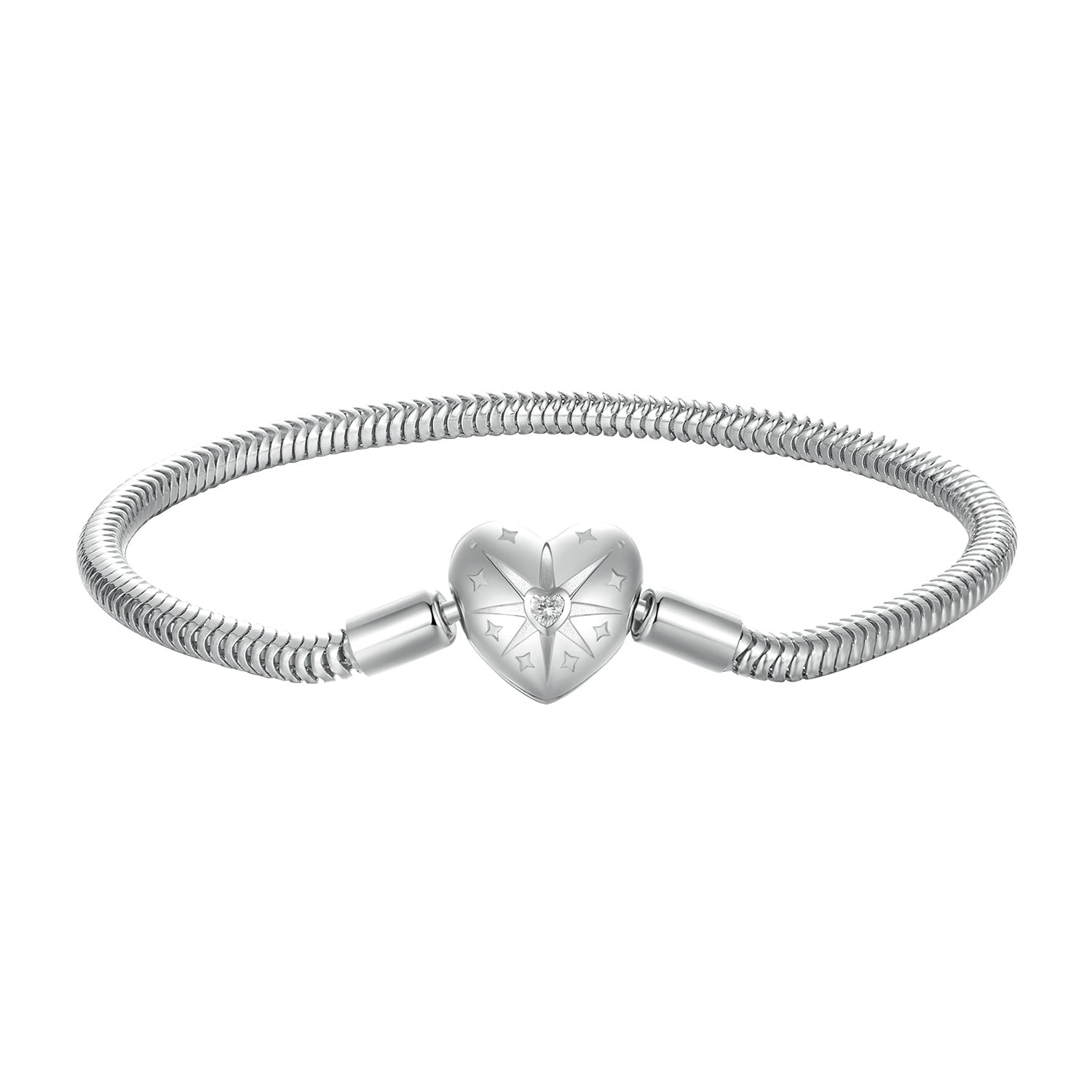 925 Sterling Silver + Pavé Setting White Gold Bracelet 17.0cm for Women