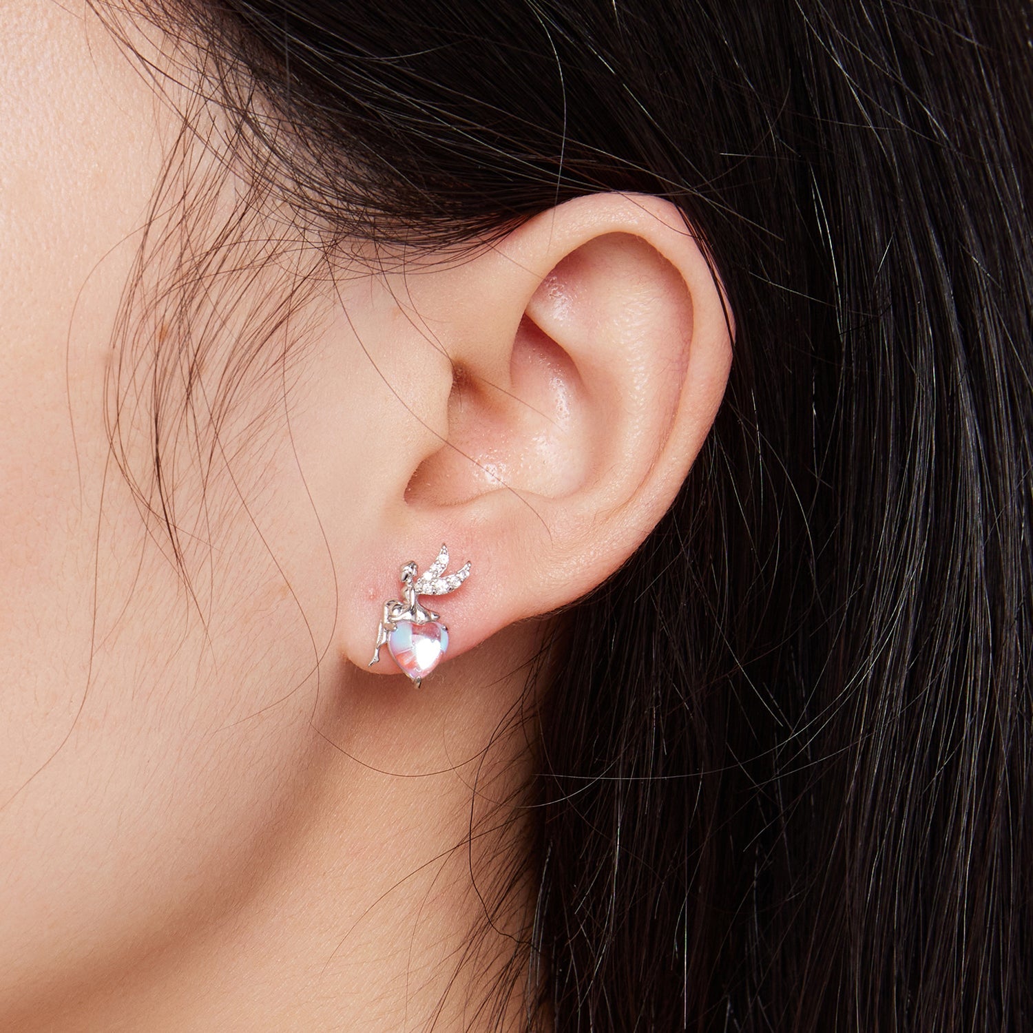 925 Sterling Silver Moonstone CZ Earrings for Women