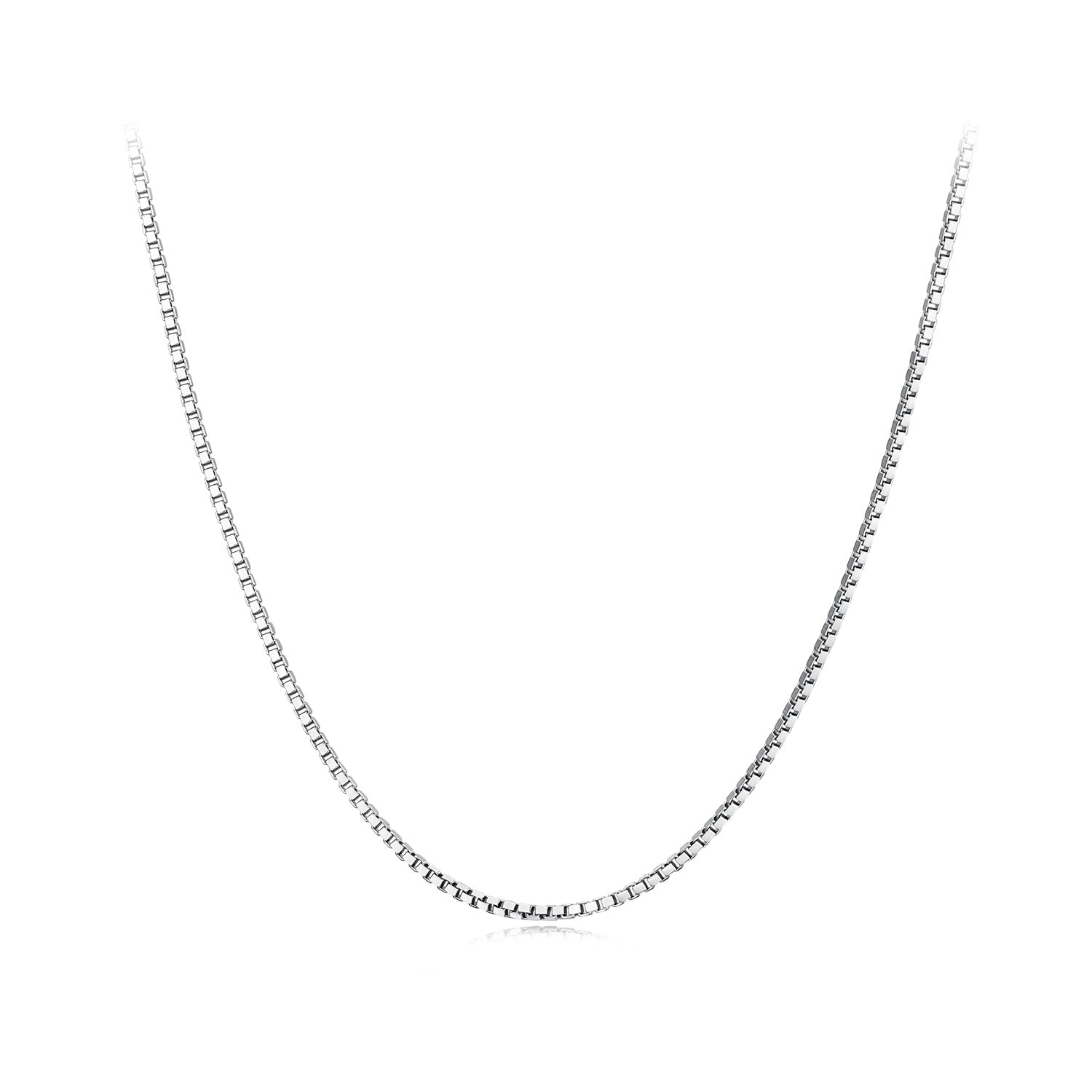 925 Sterling Silver Necklace 400mm with Platinum Plating for Women