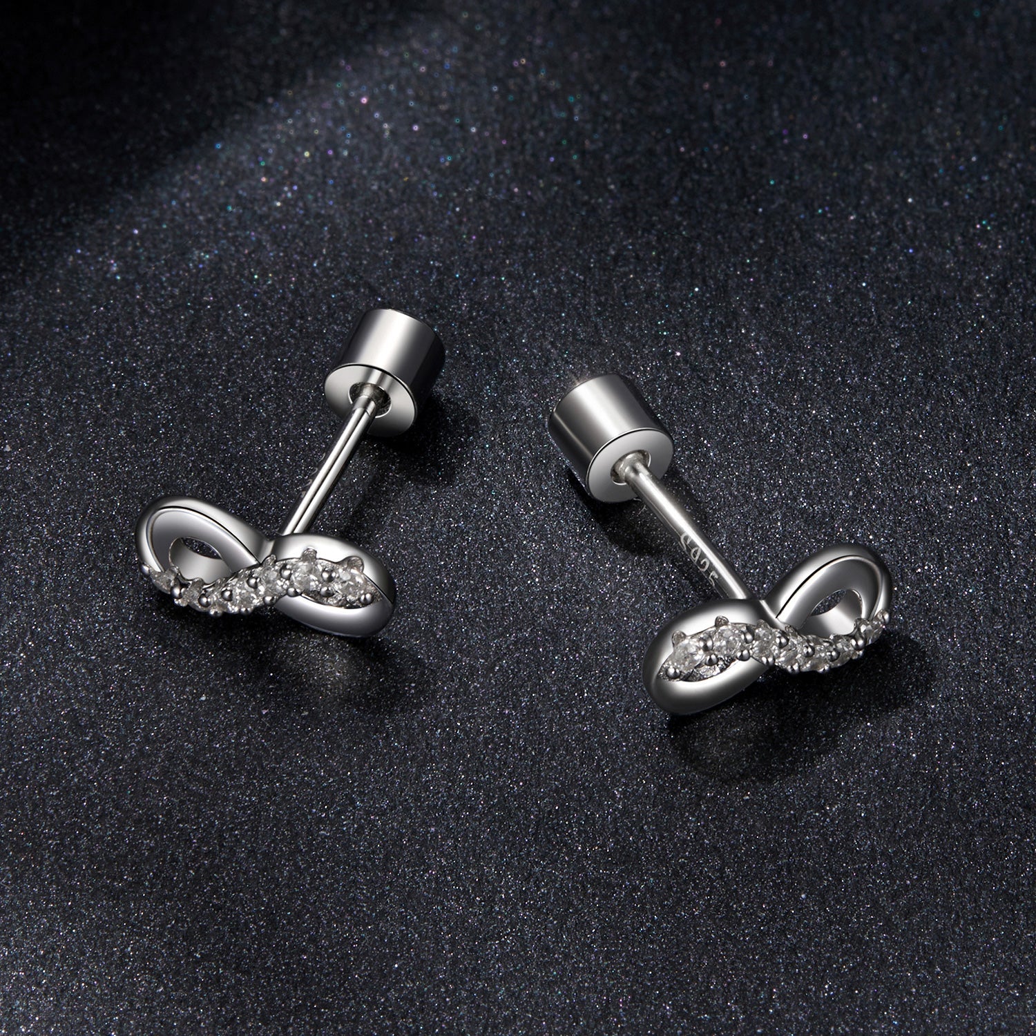 925 Sterling Silver & Moissanite Earrings 0.005ct for Women