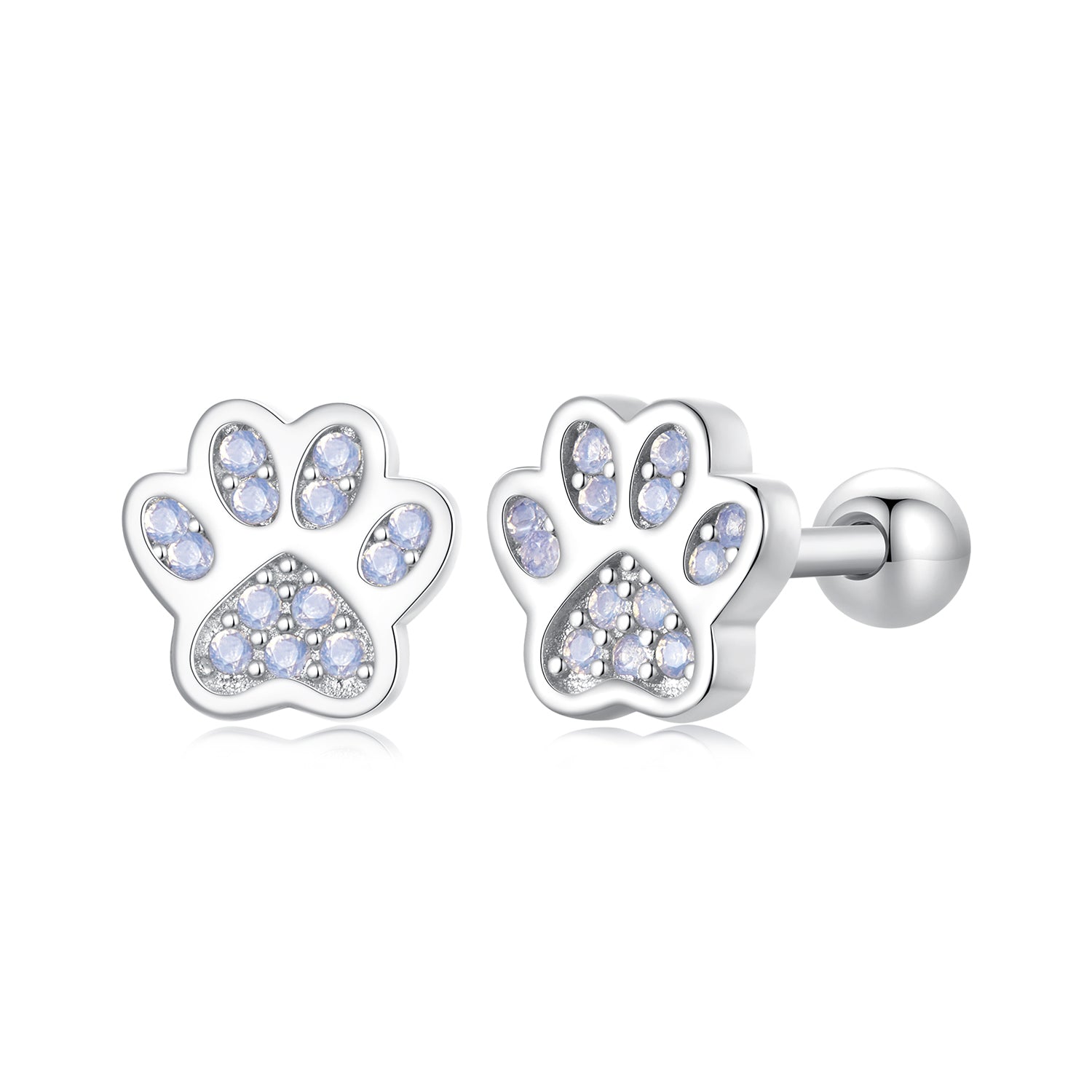 925 Sterling Silver Nano Opal Stone Earrings 6mm