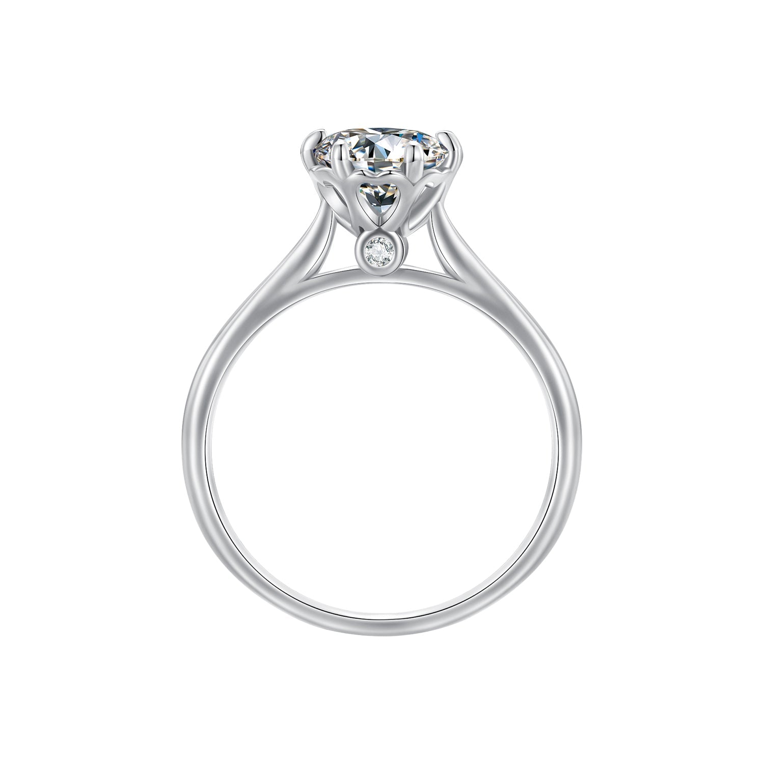 925 Sterling Silver Moissanite 1 Carat Ring Size 6 for Women