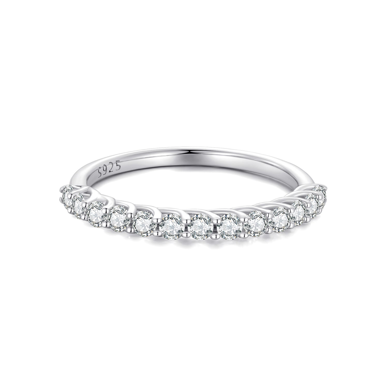 925 Sterling Silver Moissanite 0.03ct Ring Size 6A for Women