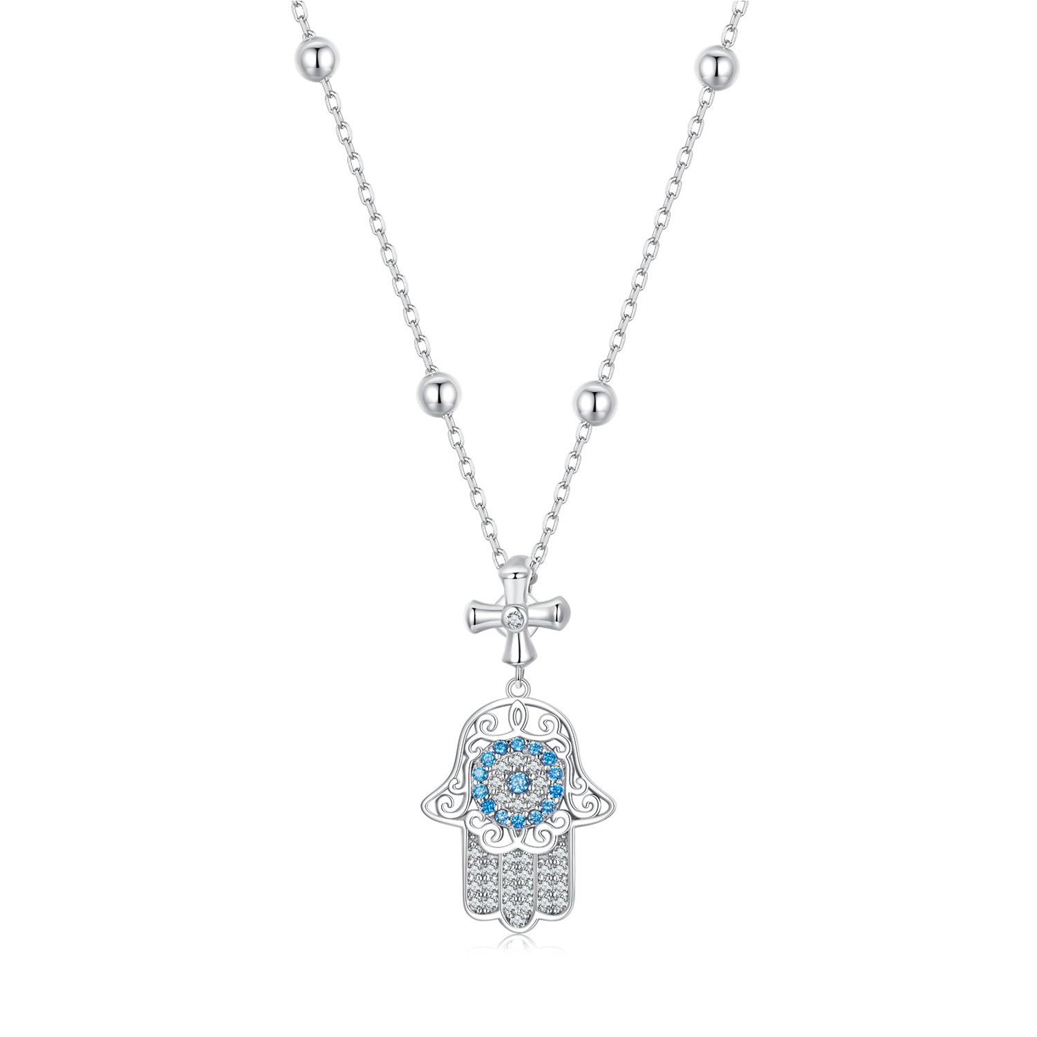 925 Sterling Silver Necklace with Pavé Setting CZ - 400mm Length