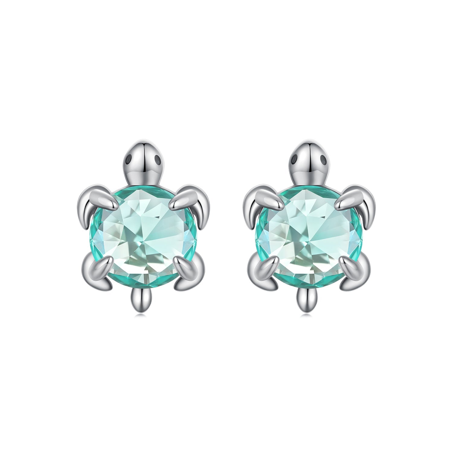 925 Sterling Silver Earrings with Transparent Glass and Oxidized Finish for Women