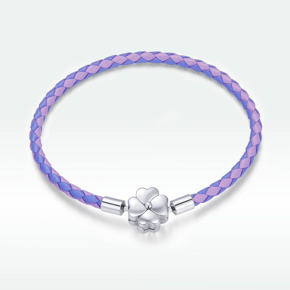 925 Sterling Silver Oxidized Silver Leather 17cm Bracelet