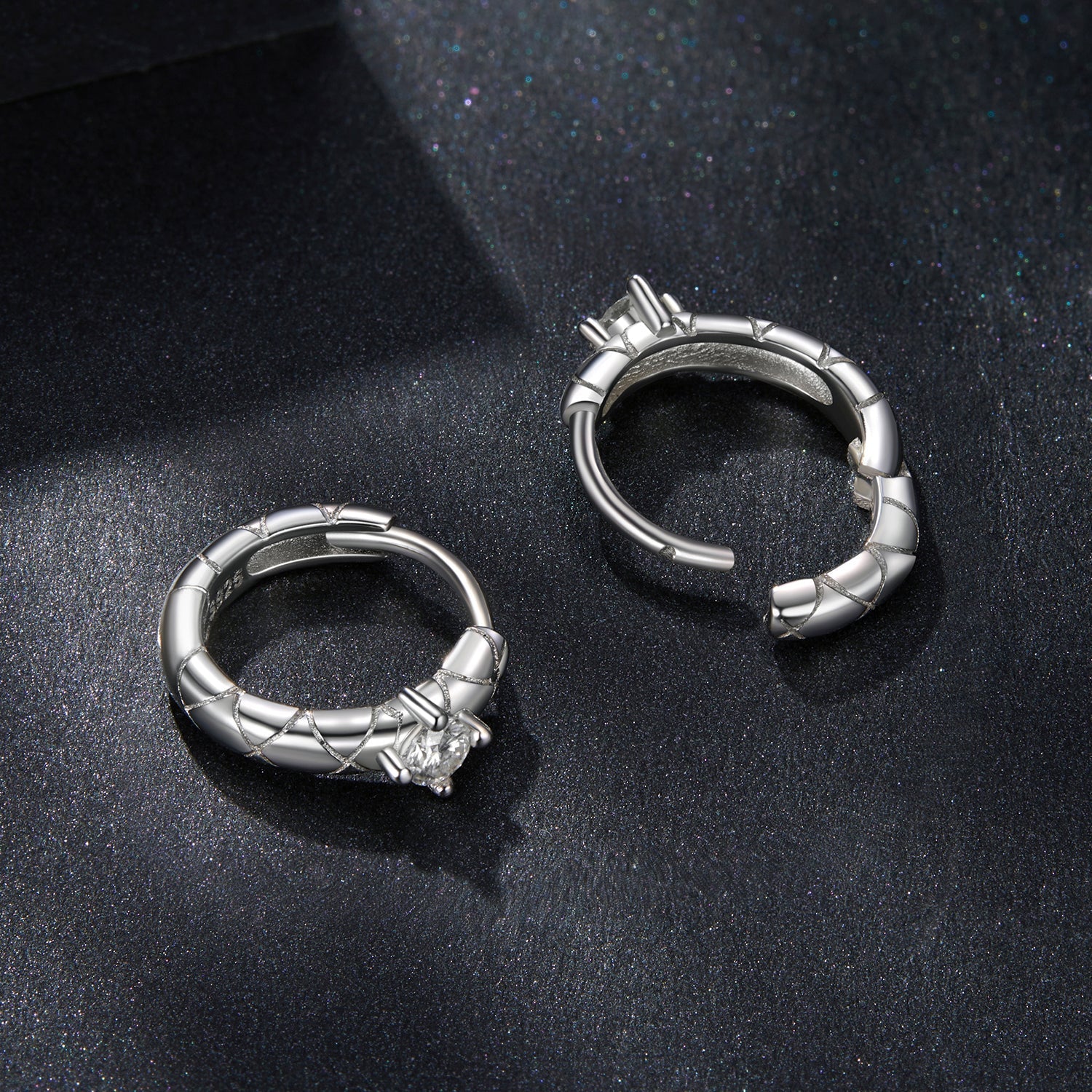925 Sterling Silver Moissanite Earrings 1.3cm for Women
