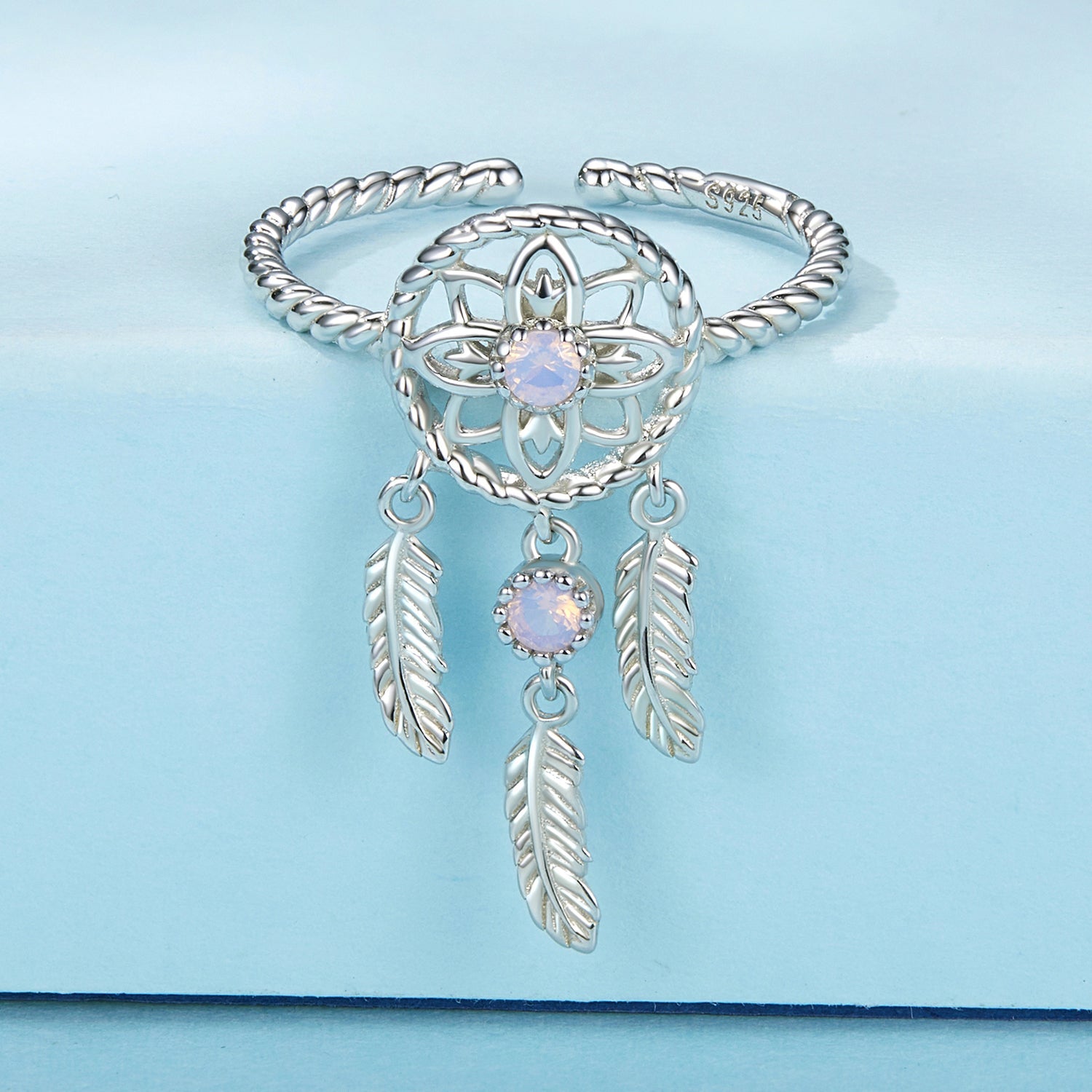 925 Sterling Silver Nano Opal Stone Ring for Women