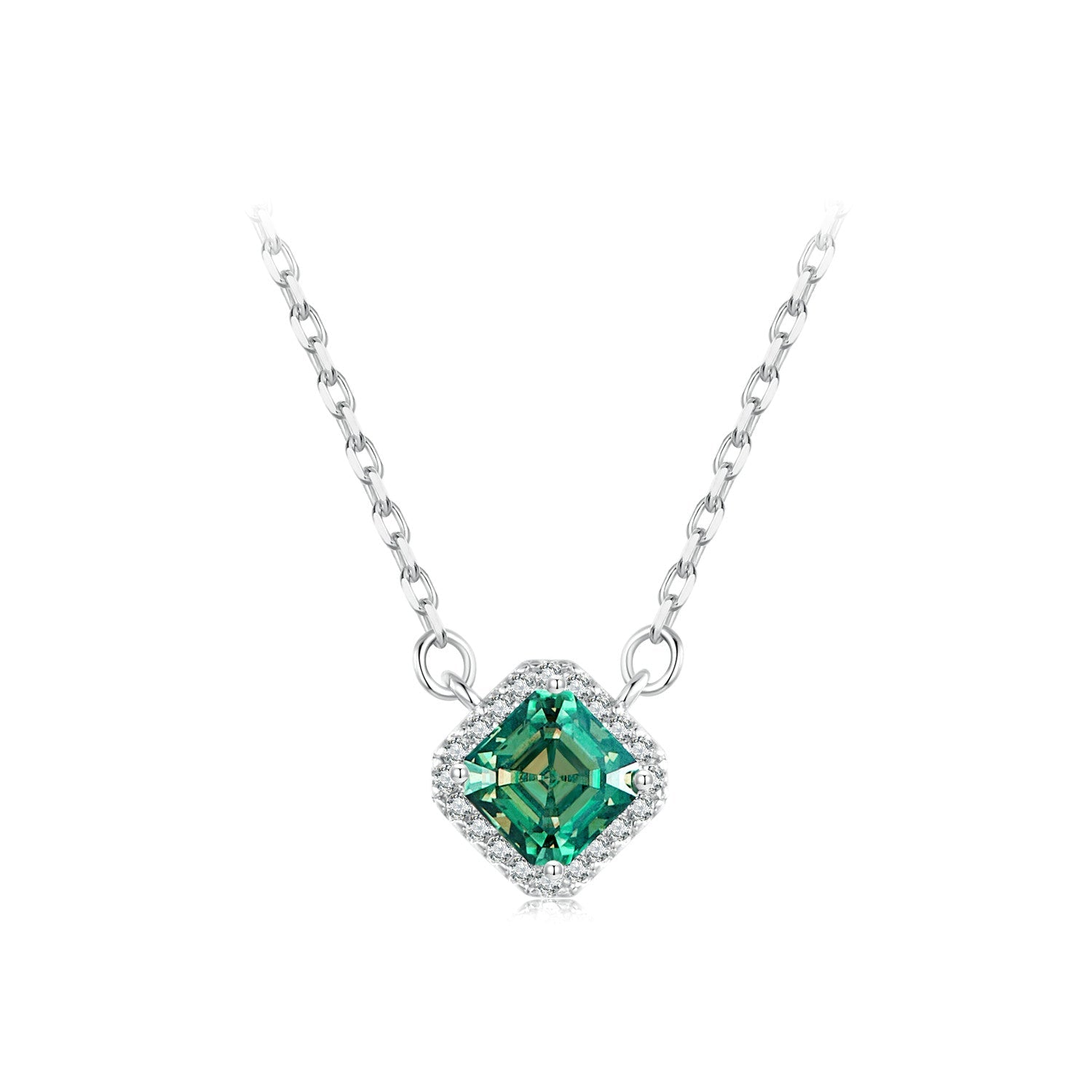 925 Sterling Silver 0.6 Carat Moissanite Pendant Necklace for Women